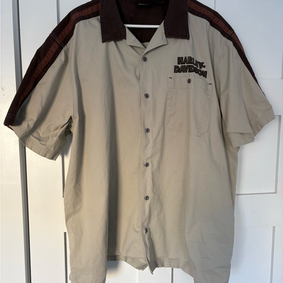 (3) Harley Davidson Button Up Shirt Short Sleeve Motorcycles Shirts 3XL - Picture 5 of 11
